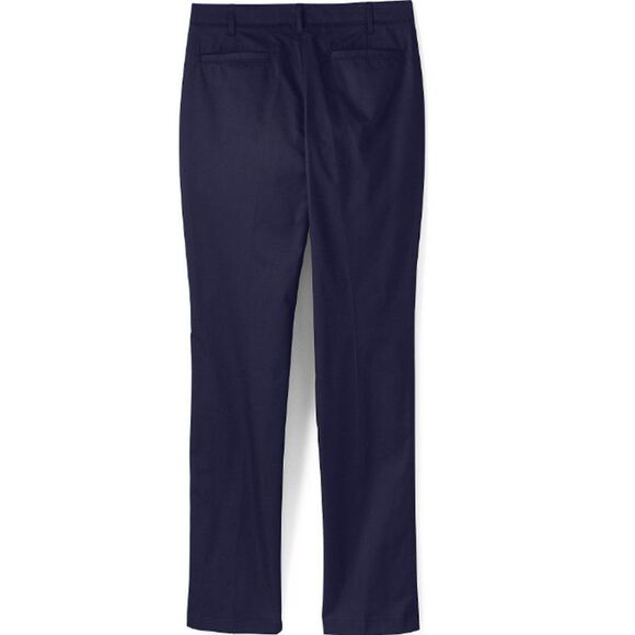 Lands' End Pants - NEW LANDS' END Women's 8 Slim Leg Chino Pants True Navy Flat Front Spring Preppy